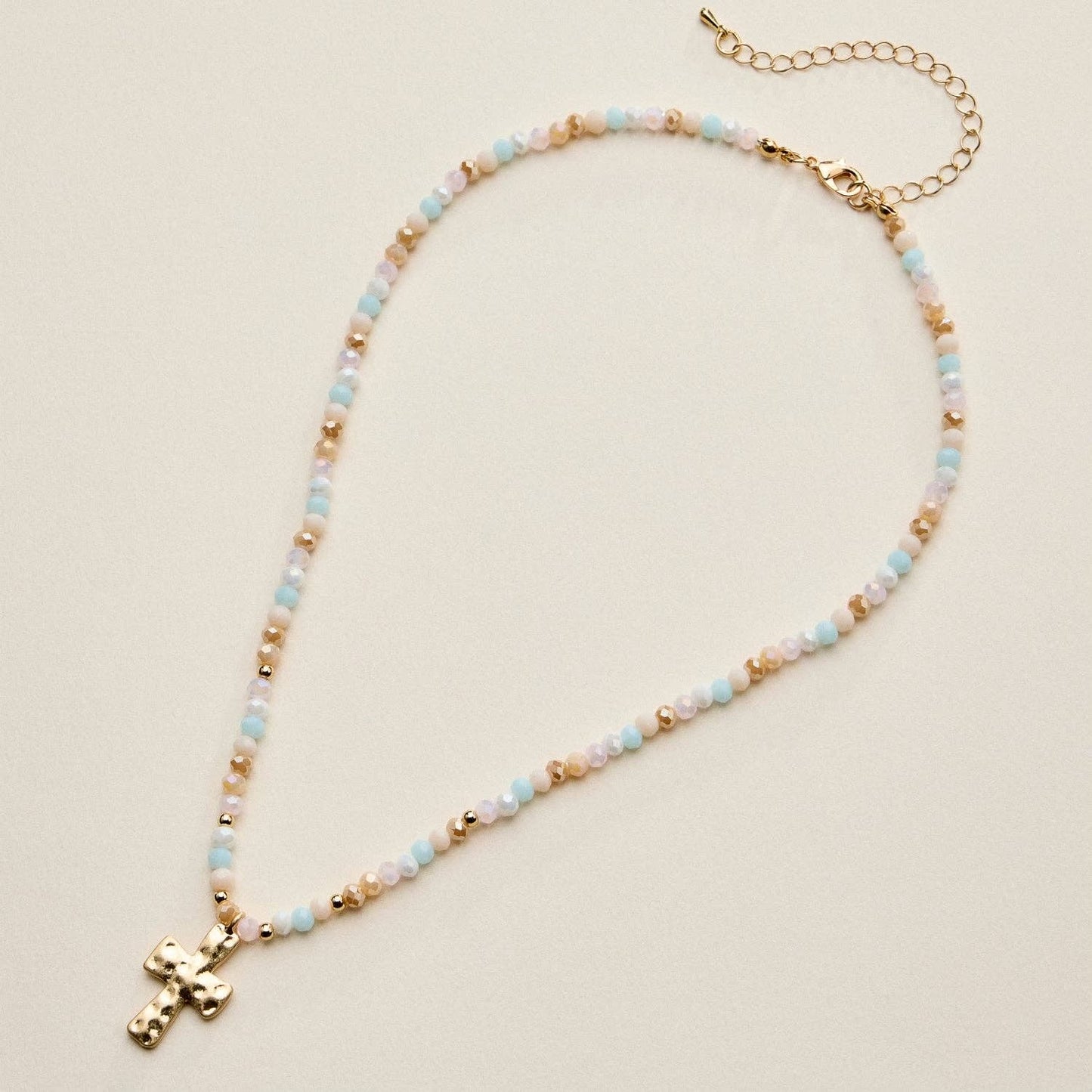 Hammered Cross Necklace | Multi