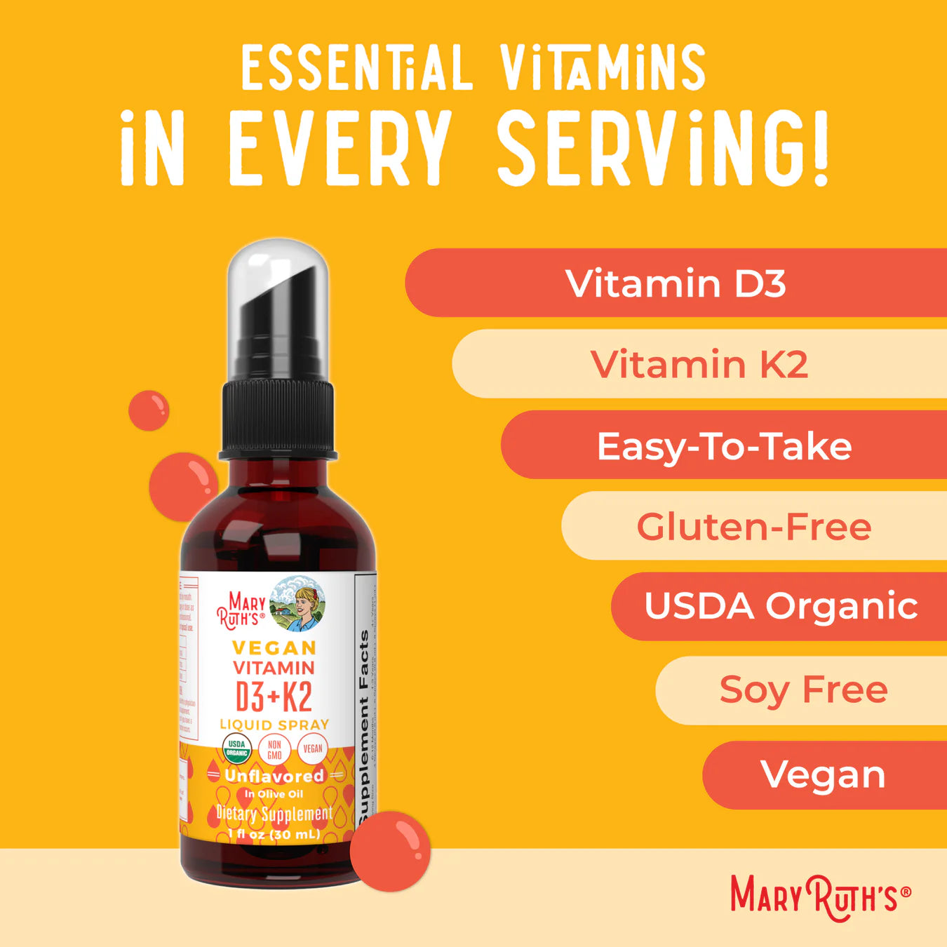 Mary Ruth’s Organic D3 + K2 Spray