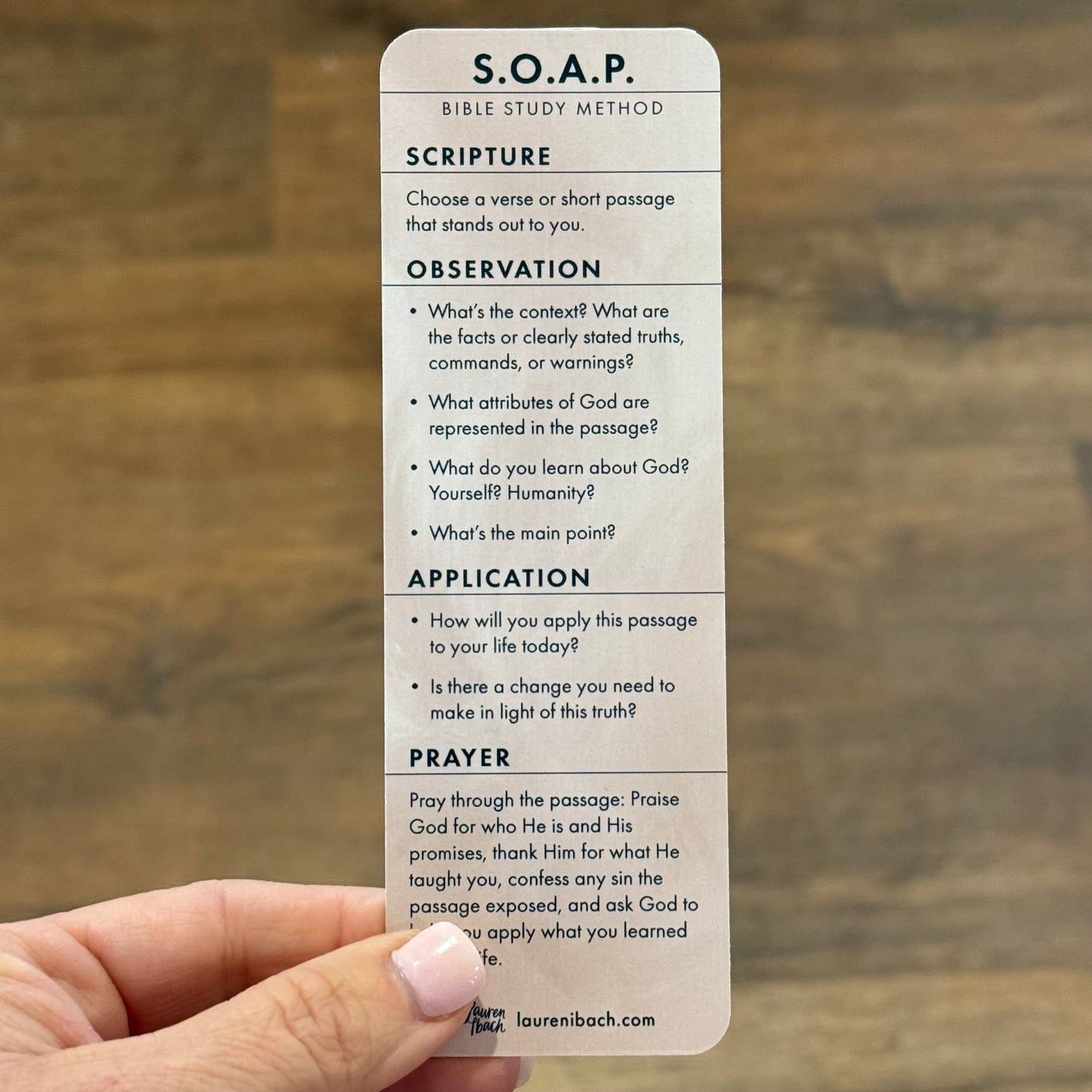 Bookmark - Soap Bible Study Method