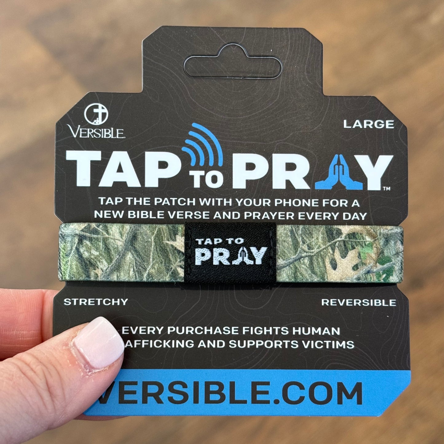 Tap To Pray Bracelet | Forest & Tree Bark Camo