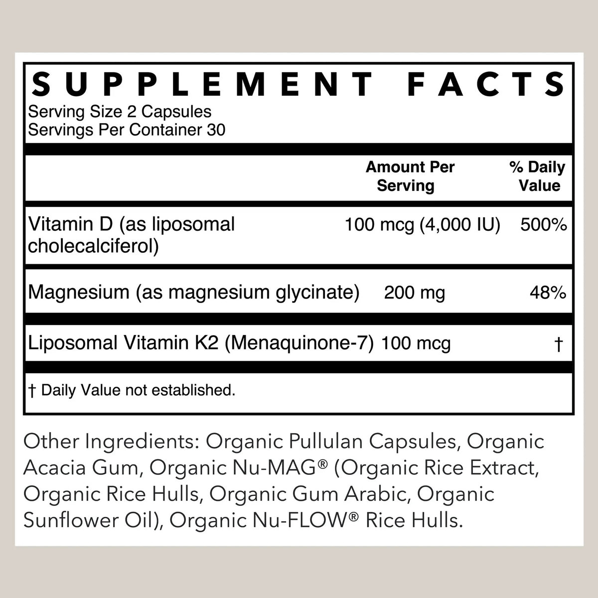 Rowe Casa Liposomal Vitamin D3+K2