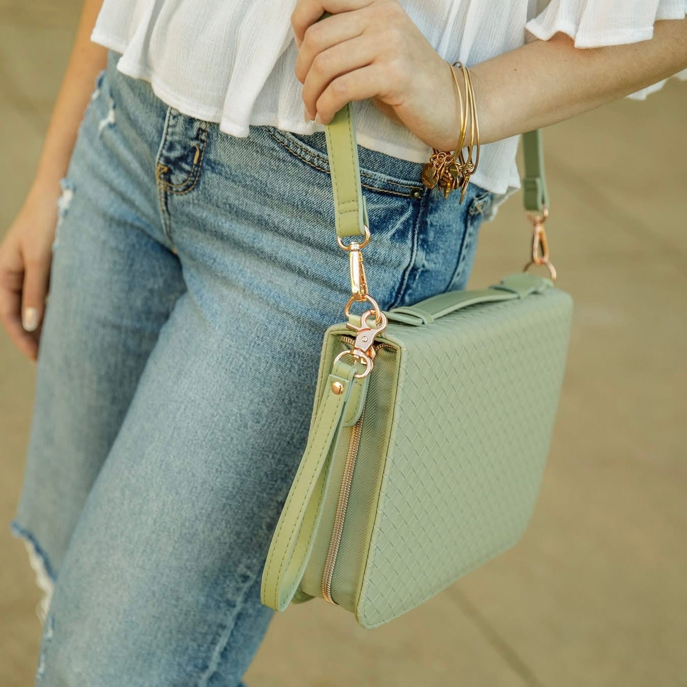 Crossbody Bible Holder - Cream