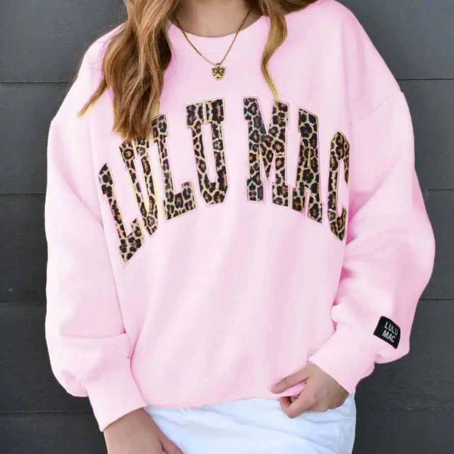 Lulu Mac Sweatshirt | Pink Leopard