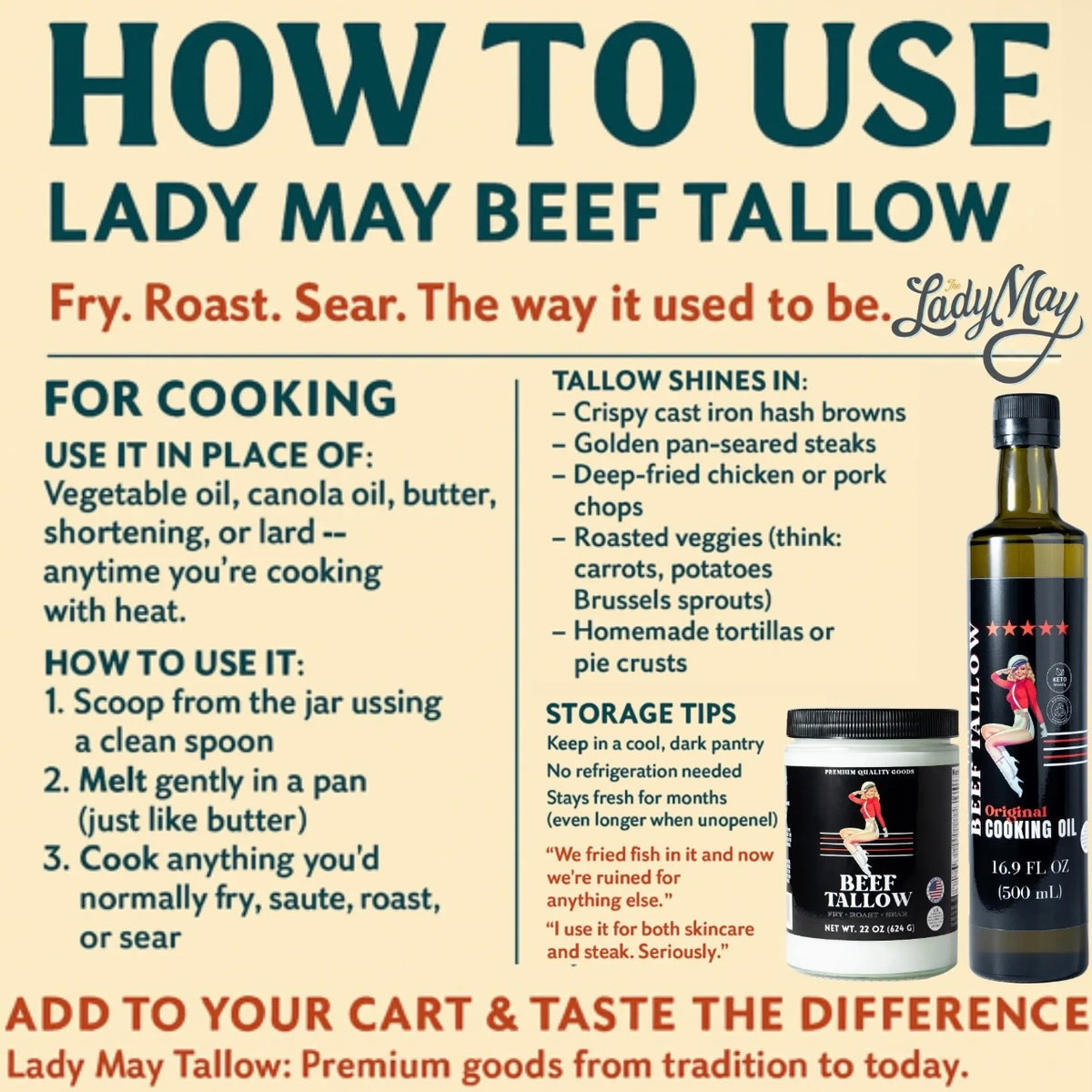 Tallow | Premium Beef Tallow For Cooking