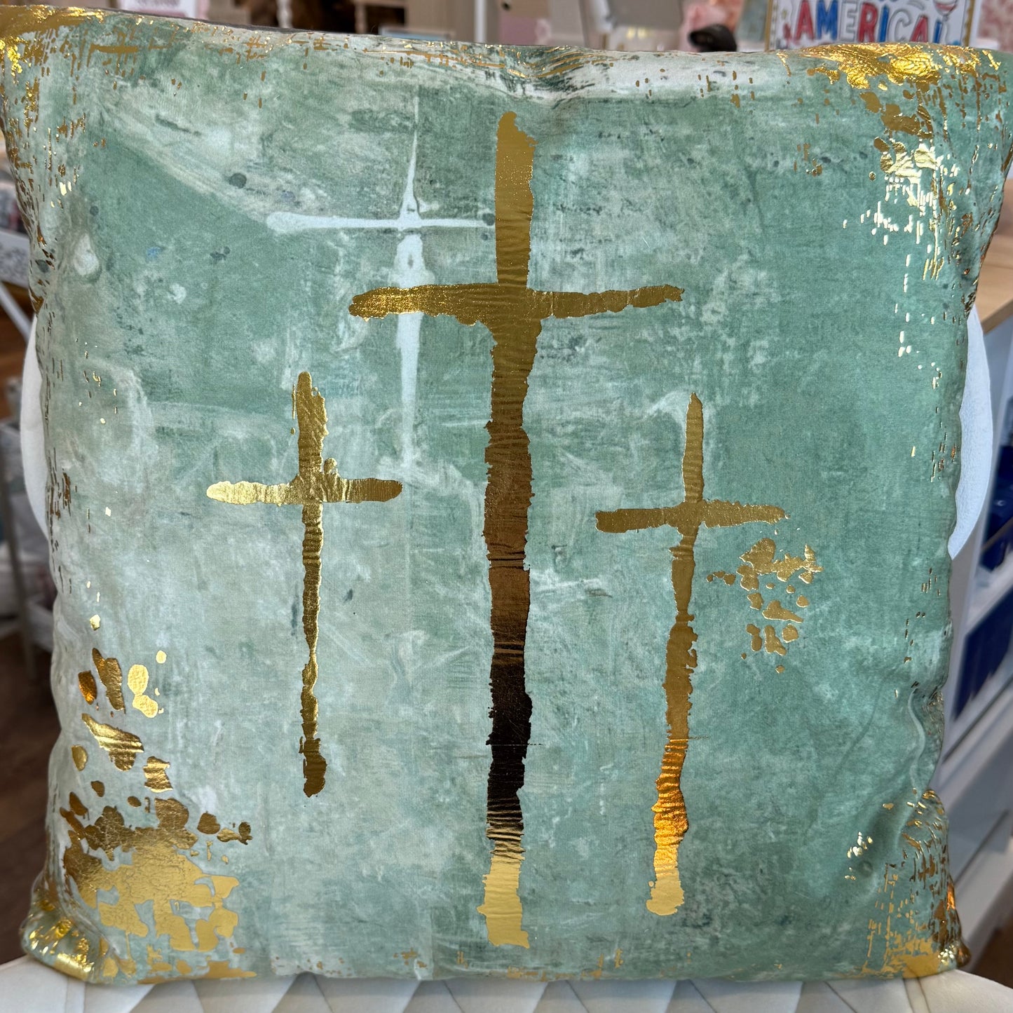 Pillow | Golden Crosses Sage