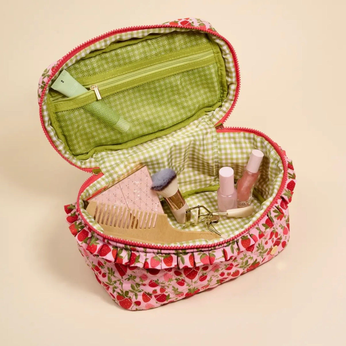 Glam & Go Quilted Cosmetic Bag | Strawberry Fields