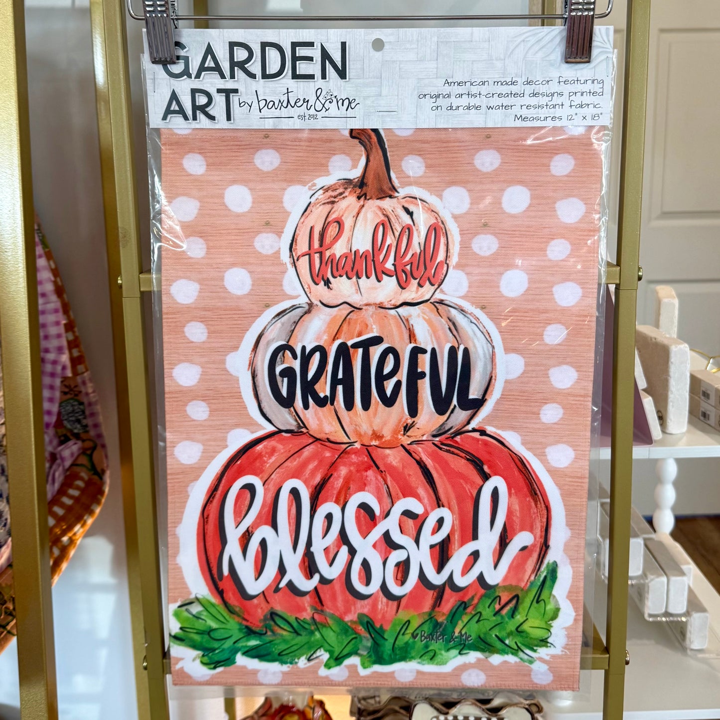 Garden Flag | Grateful Thankful Pumpkin