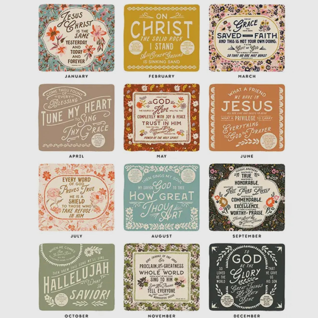 2026 Hymns & Hope Wall Calendar