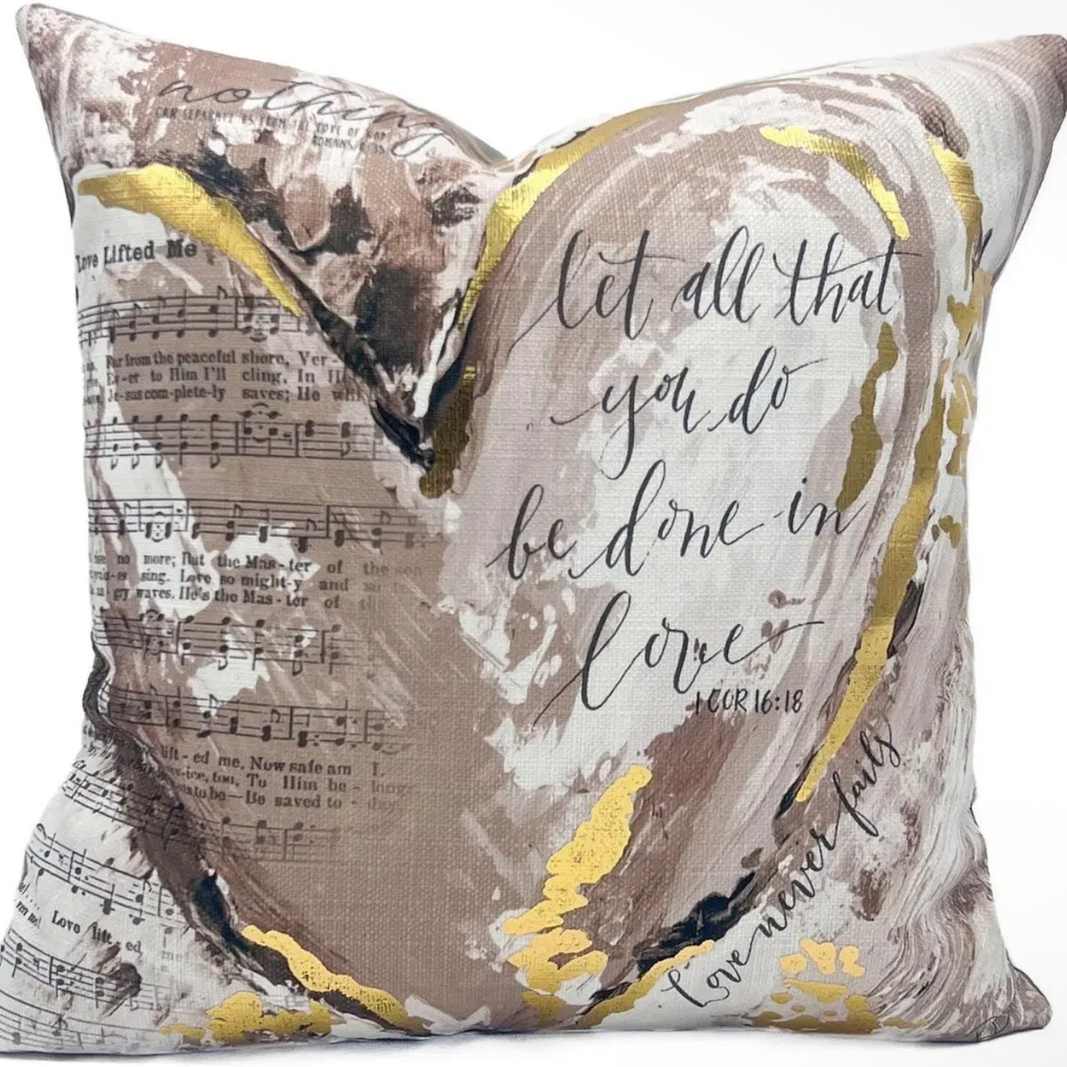 Pillow | Golden Scripture Heart