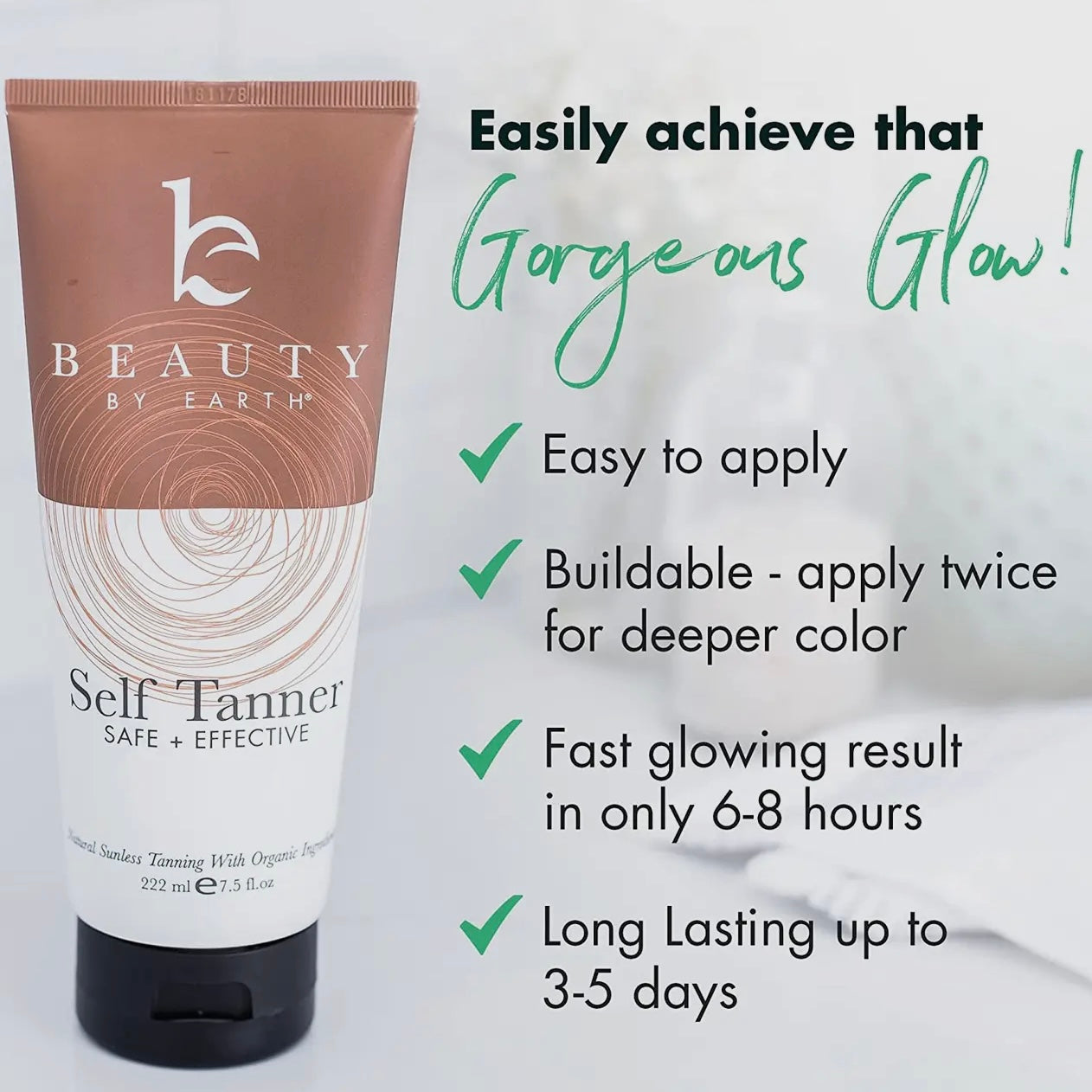 Beauty By Earth Self Tanner Body Lotion | Fair To Medium