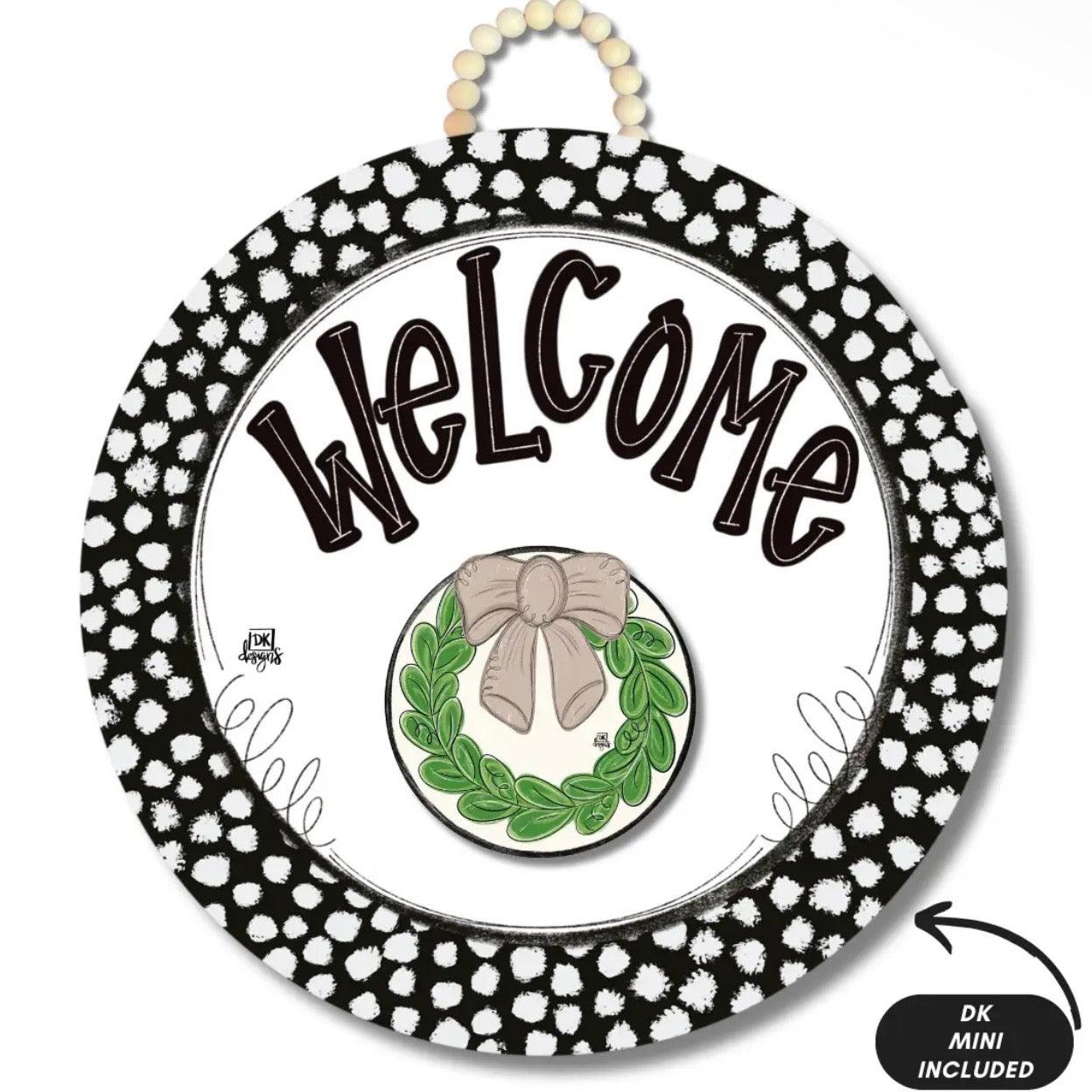 Door Hanger | Black + White Dot