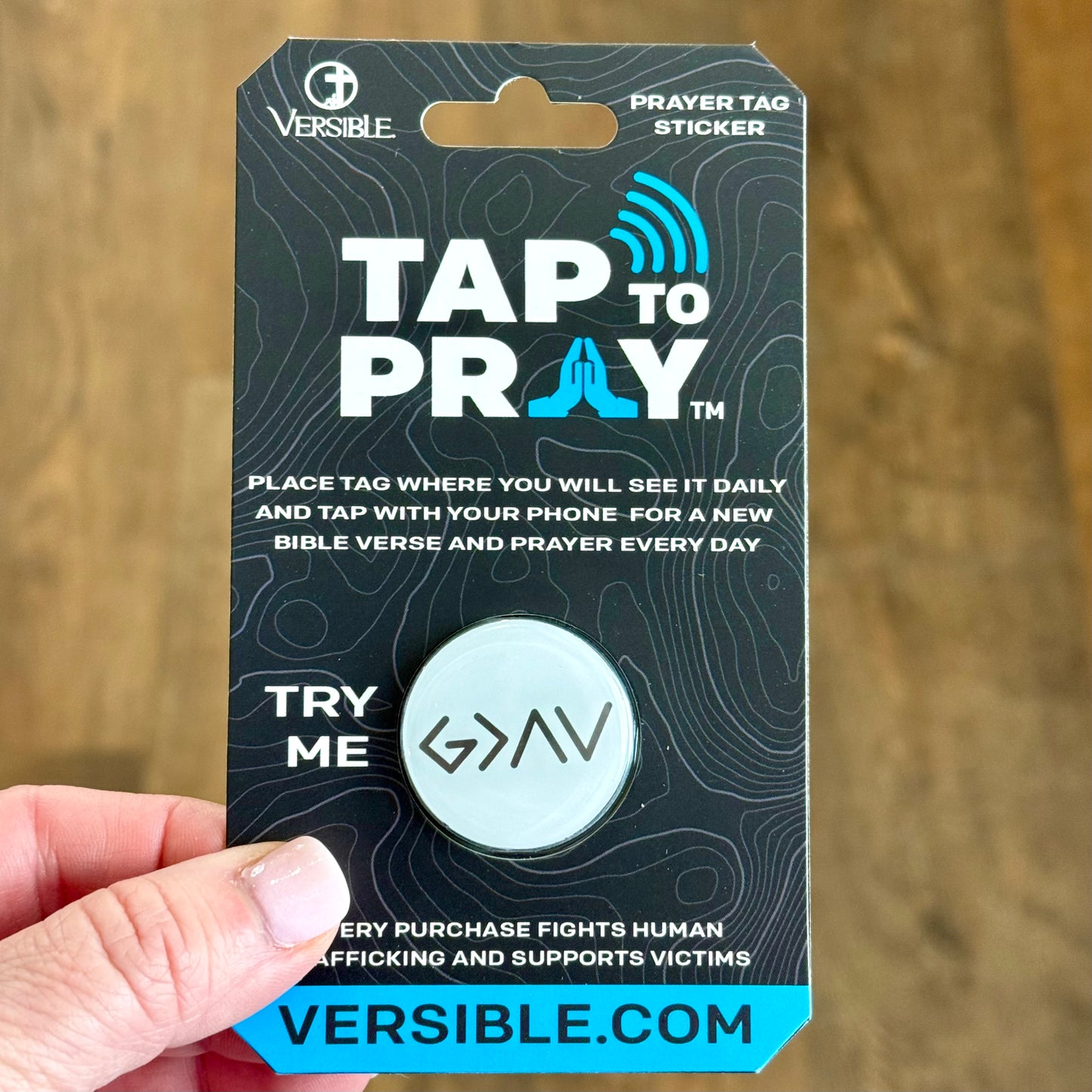 Tap To Pray Sticker | White + God Is Greater