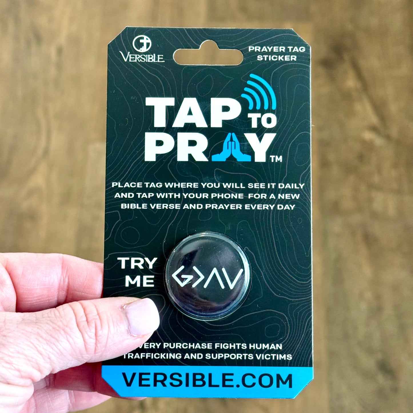 Tap To Pray Sticker | Black + God Is Greater