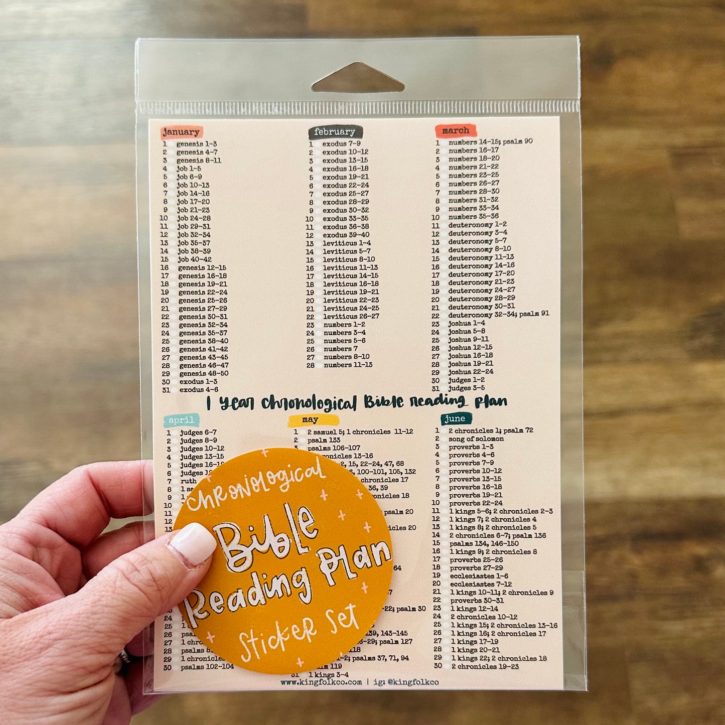 Chronological Bible Reading Plan Vinyl Sticker