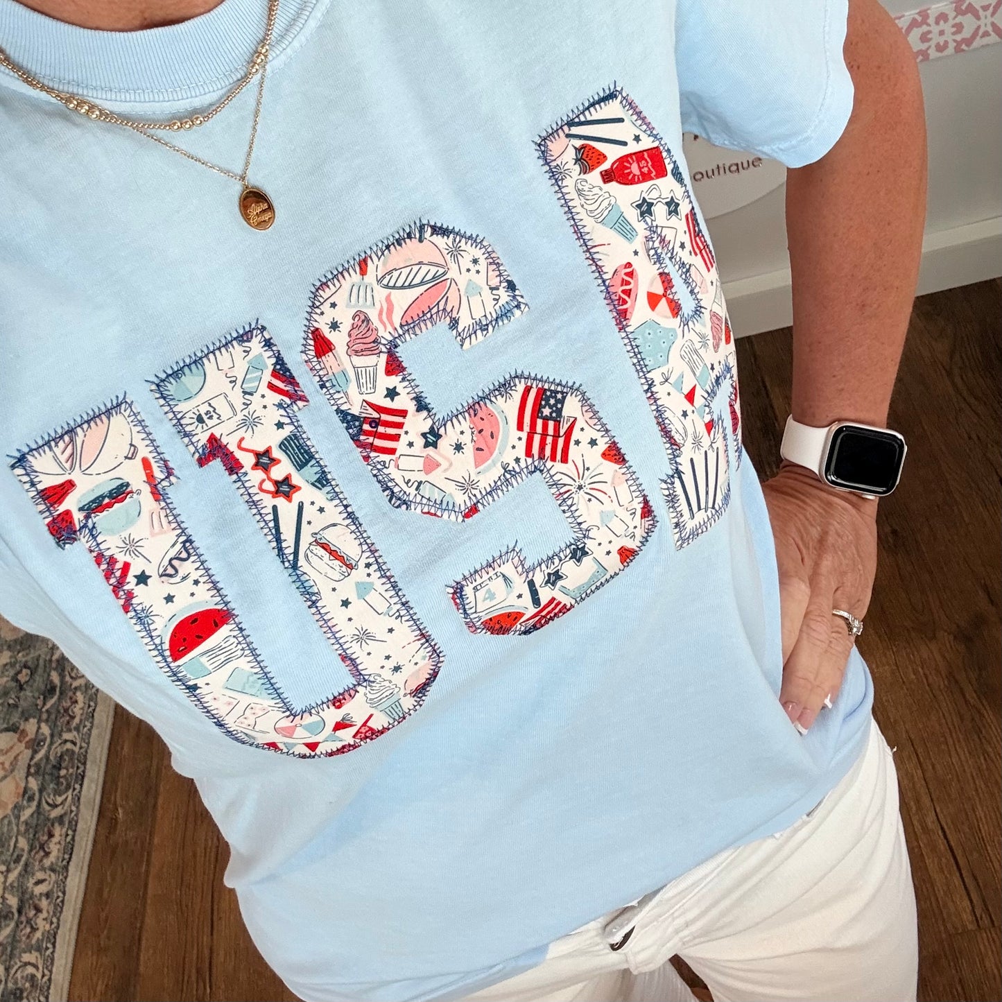 Embroidered Tee | USA