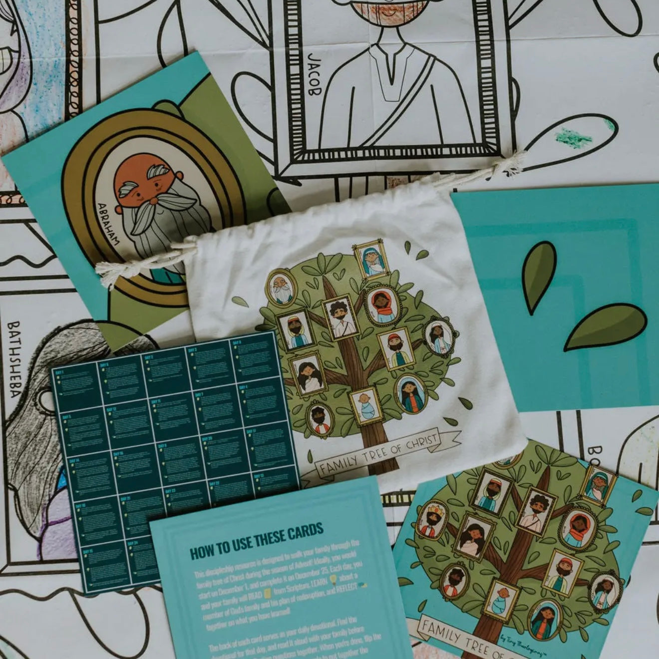 Tiny Theologians | Family Tree of Christ Advent Jumbo Coloring Sheet