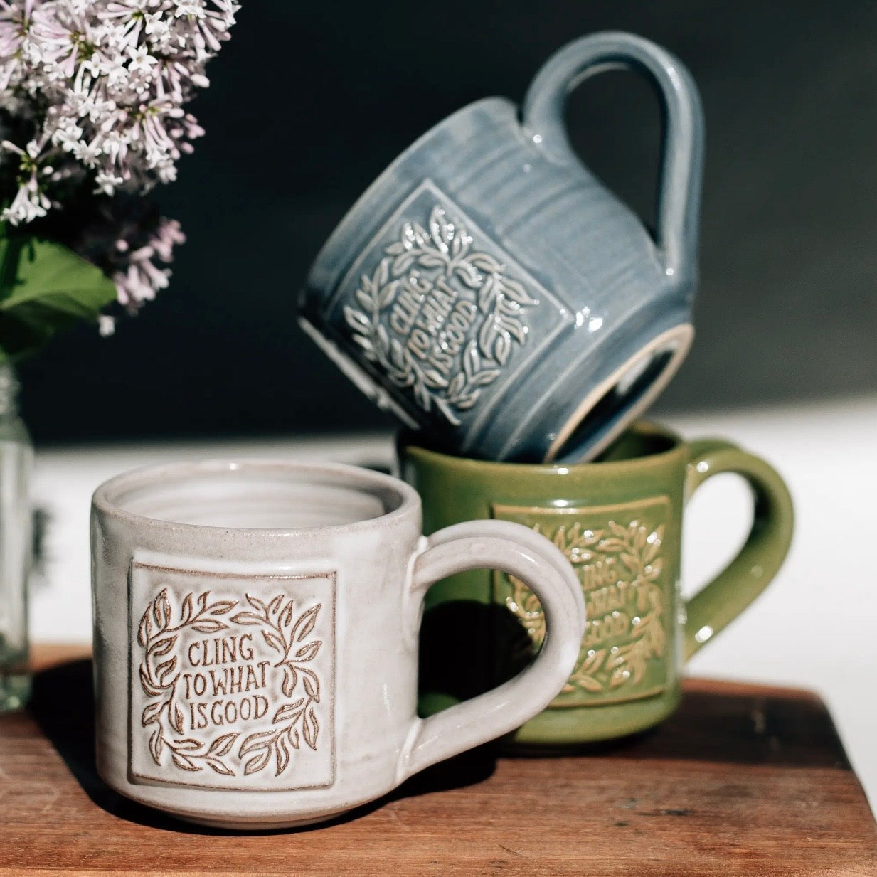Cling To What Is Good Mug | Gather Blue