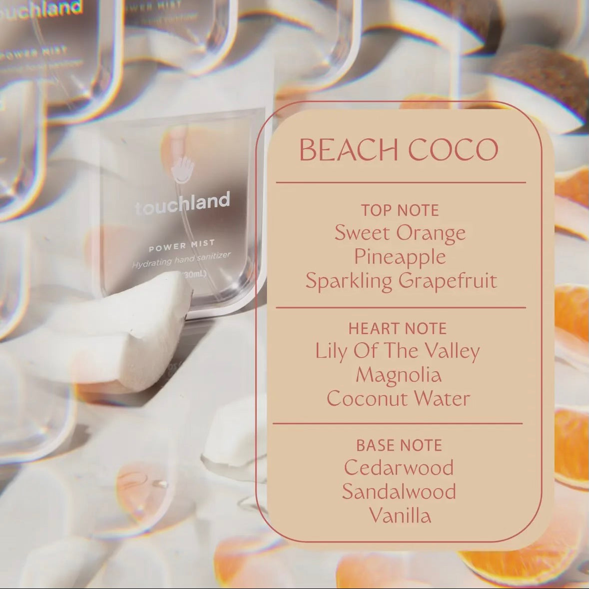 Touchland Power Mist Beach Coco Hand Sanitizer