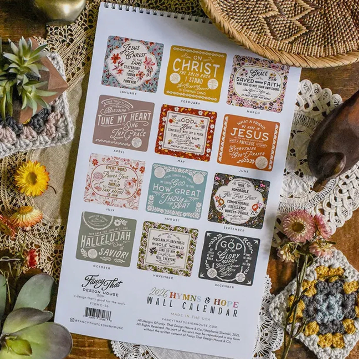 2026 Hymns & Hope Wall Calendar
