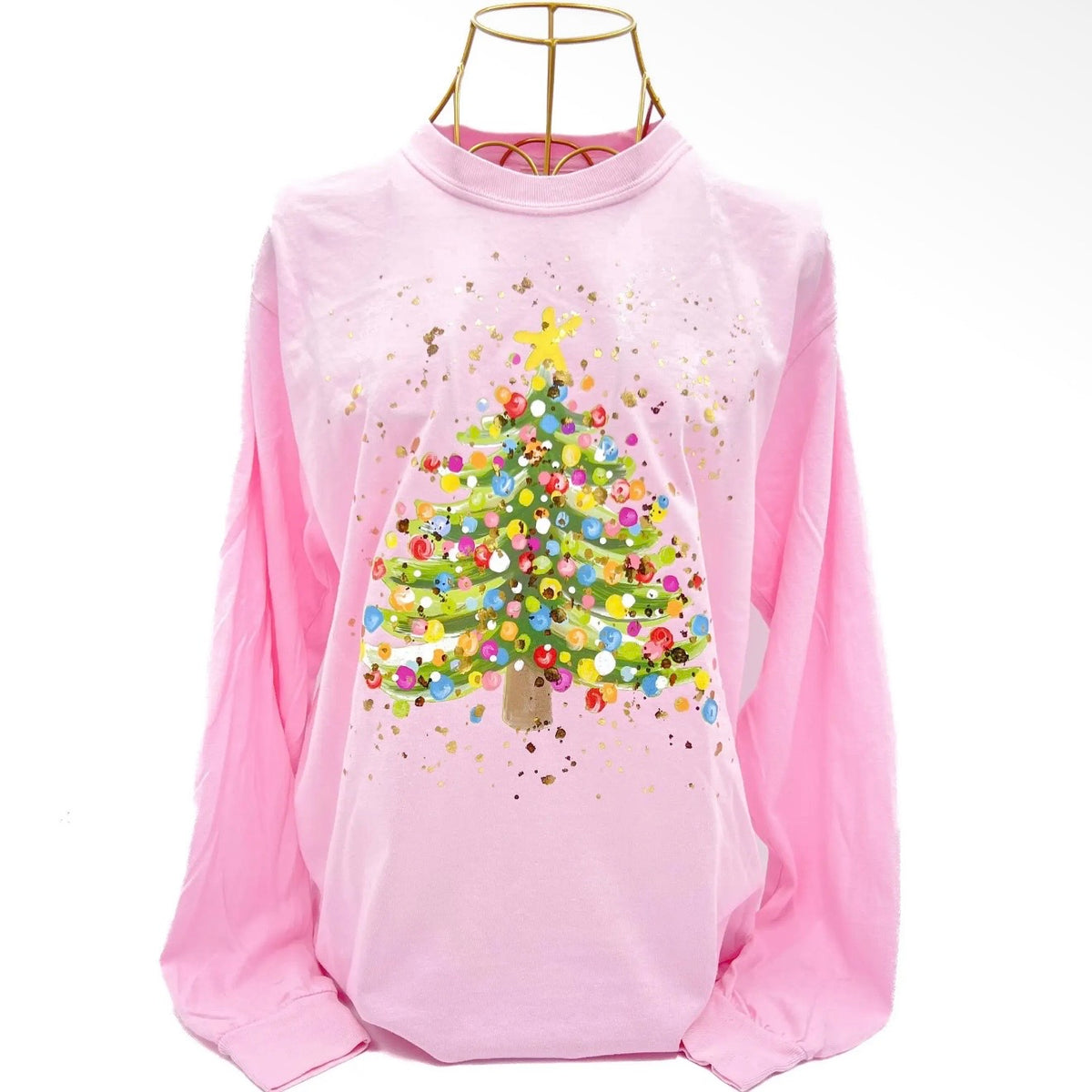Long Sleeve | Pink Golden Splatter Tree
