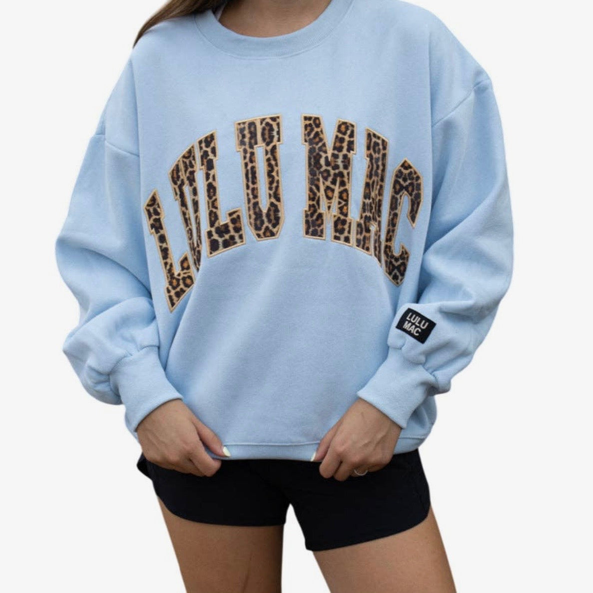 Lulu Mac Sweatshirt | Light Blue Leopard