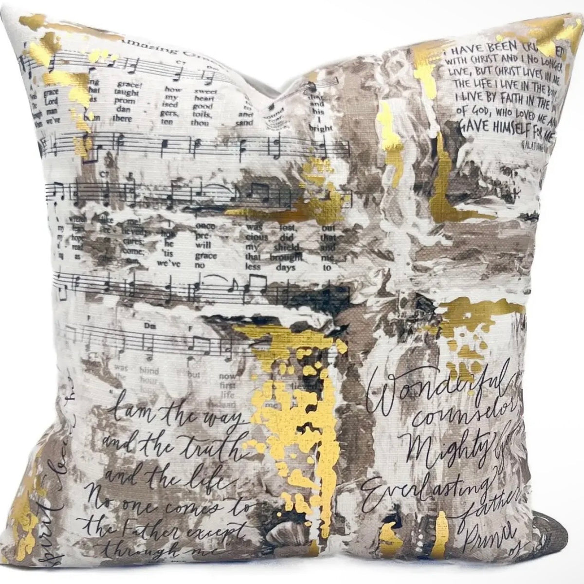 Pillow | Golden Scripture Cross