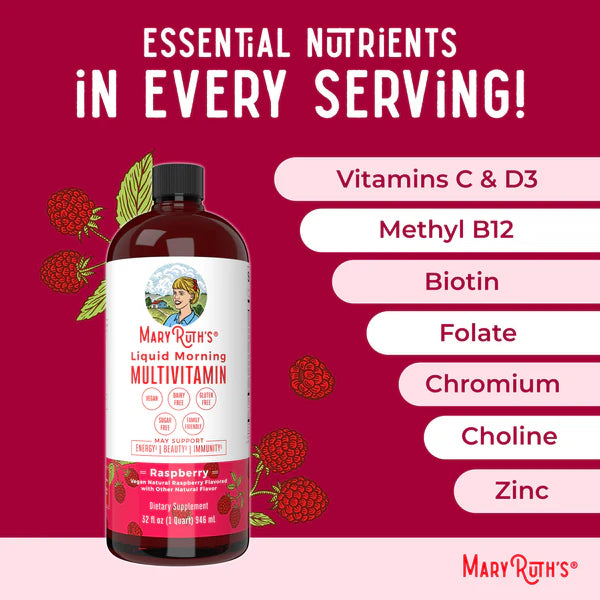 Mary Ruth’s Liquid Morning Multivitamin | Raspberry 1oz (Travel Size)
