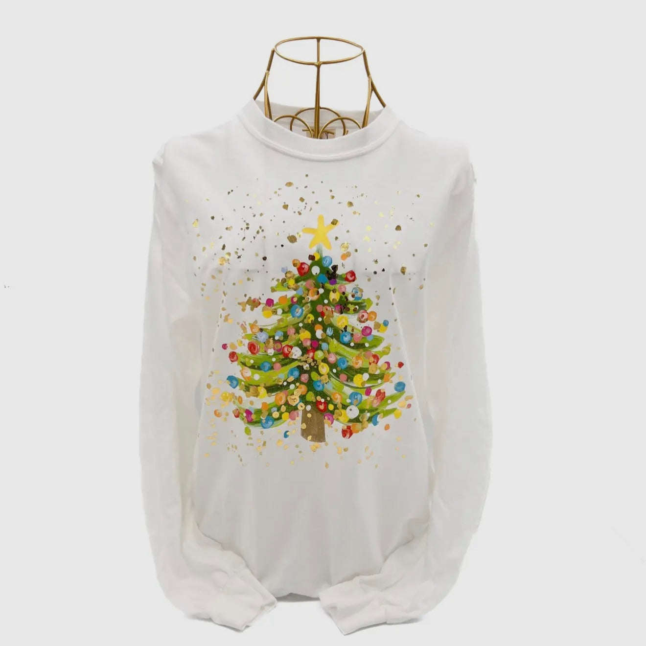 Golden Christmas Tree Long Sleeve Tee