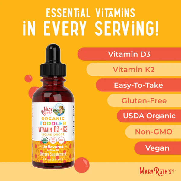 Mary Ruth’s Toddler Vitamin D3+K2 Liquid Drops