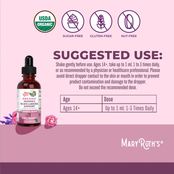 Mary Ruth’s Organic Women’s Wellness & Menstrual Support Liquid Drops
