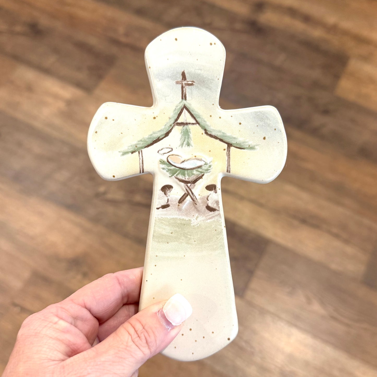 Ceramic Cross Ornament | Manger