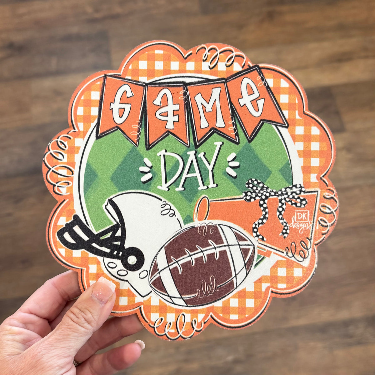 Door Hanger Mini | Orange + White Game Day