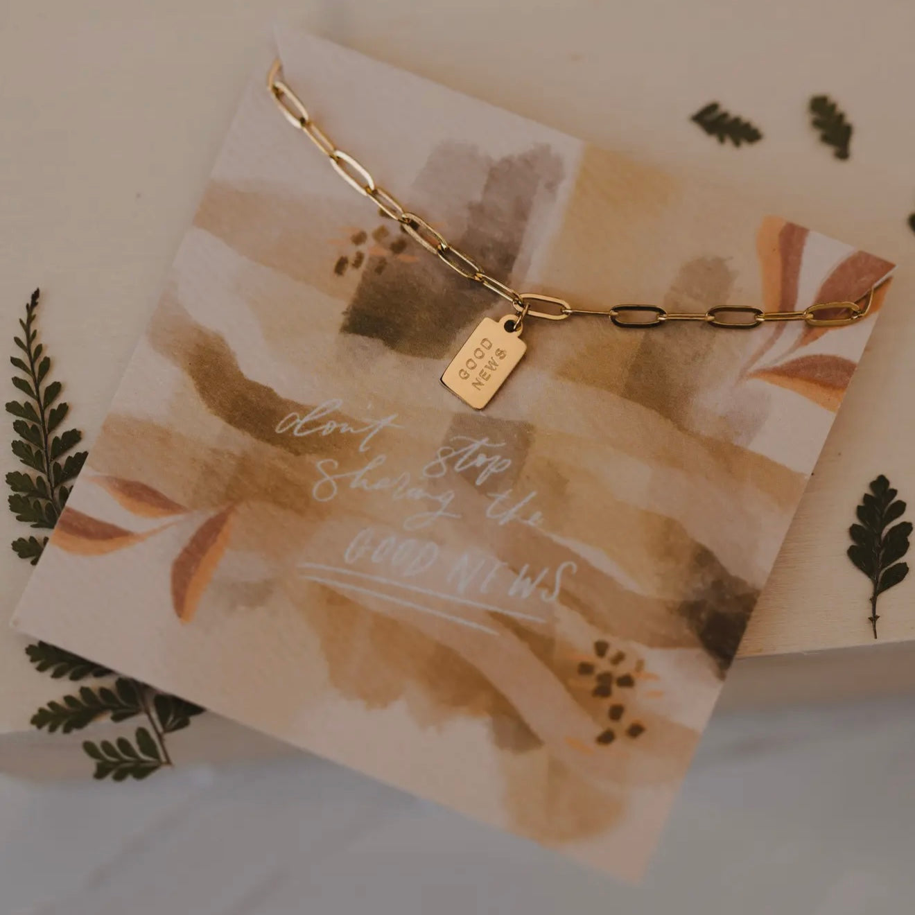 Mini Tag Necklace | Good News