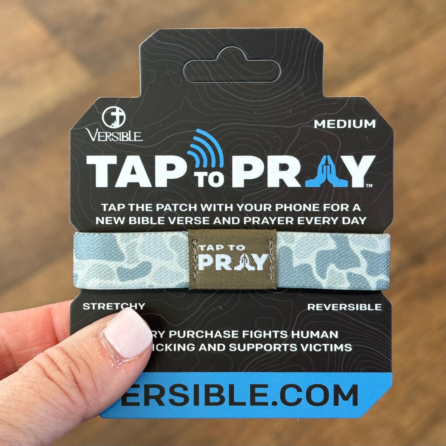 Tap To Pray Bracelet | River Rock Camo Moss & Slate