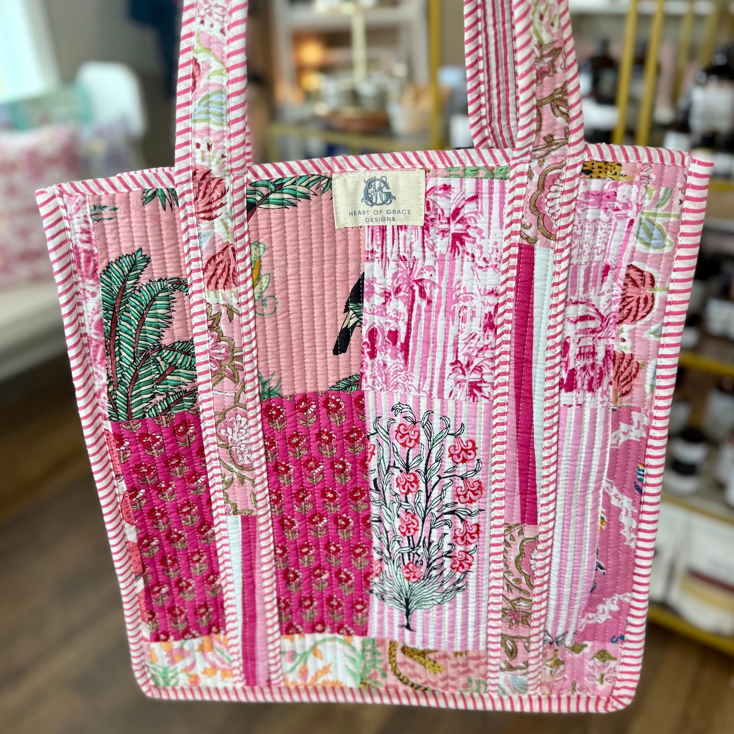 Heart of Grace Pink City Quilted Tote