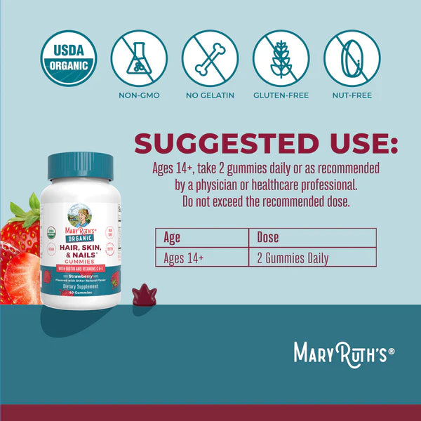 Mary Ruth’s Organic Hair, Skin, & Nails Gummies