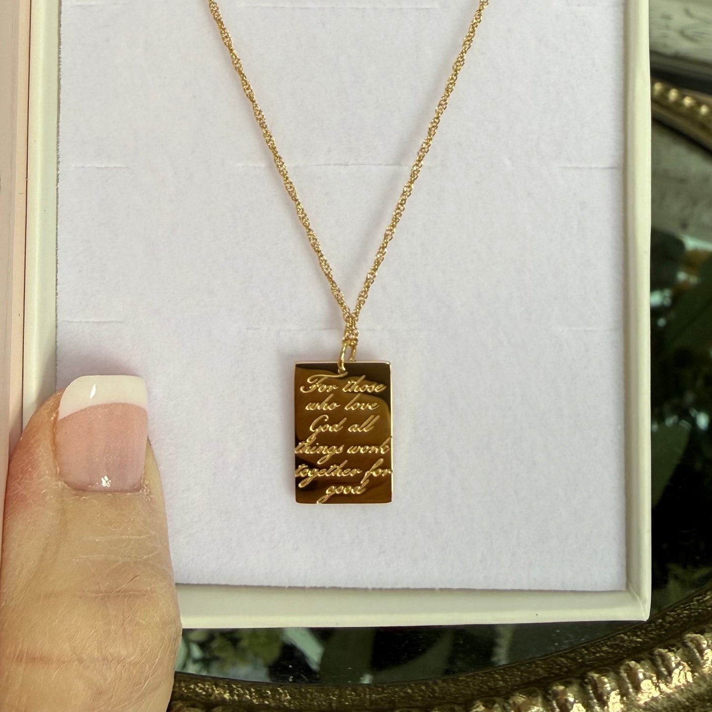 LoveStory Necklace | All Things Work Together For Good Romans 8:28