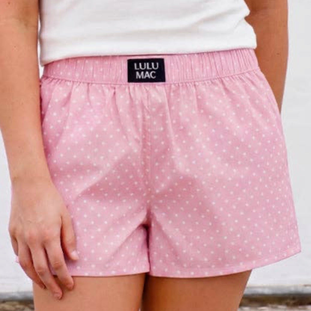 Lulu Mac Boxers | Light Pink Dot