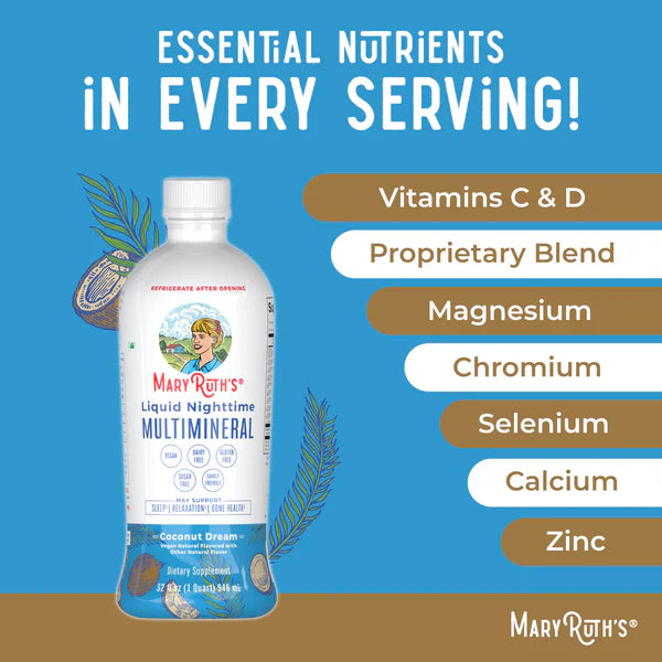 Mary Ruth’s Liquid Nighttime Multimineral | Coconut Dream 15oz