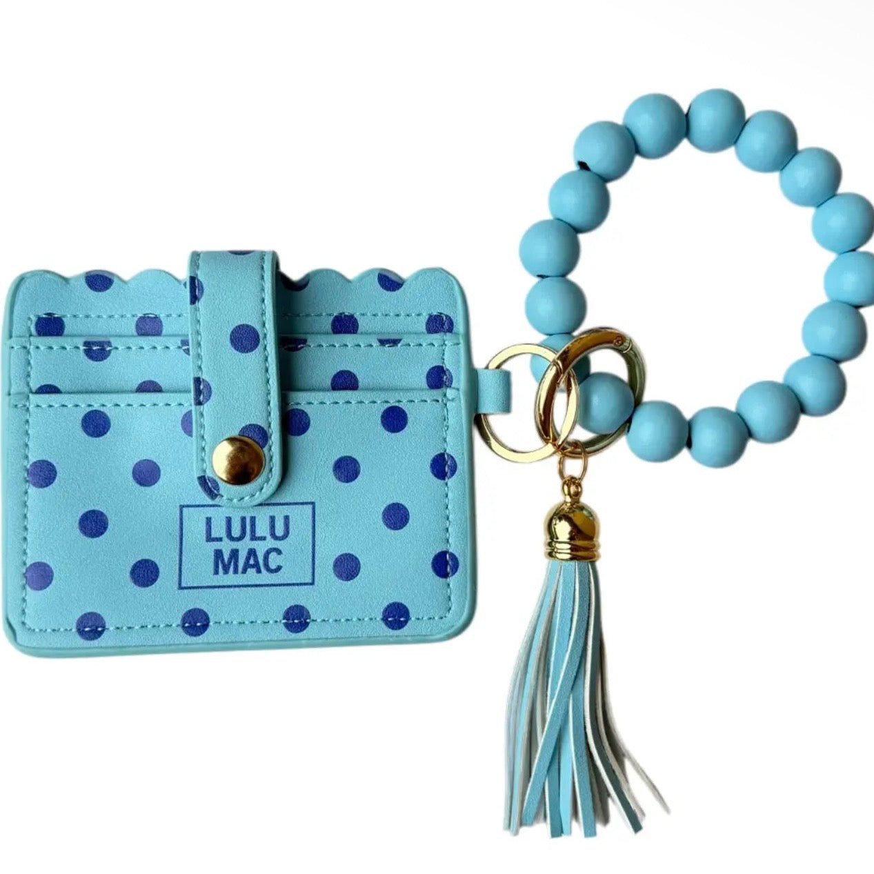 Lulu Mac Beaded Wristlet | Blue Dot