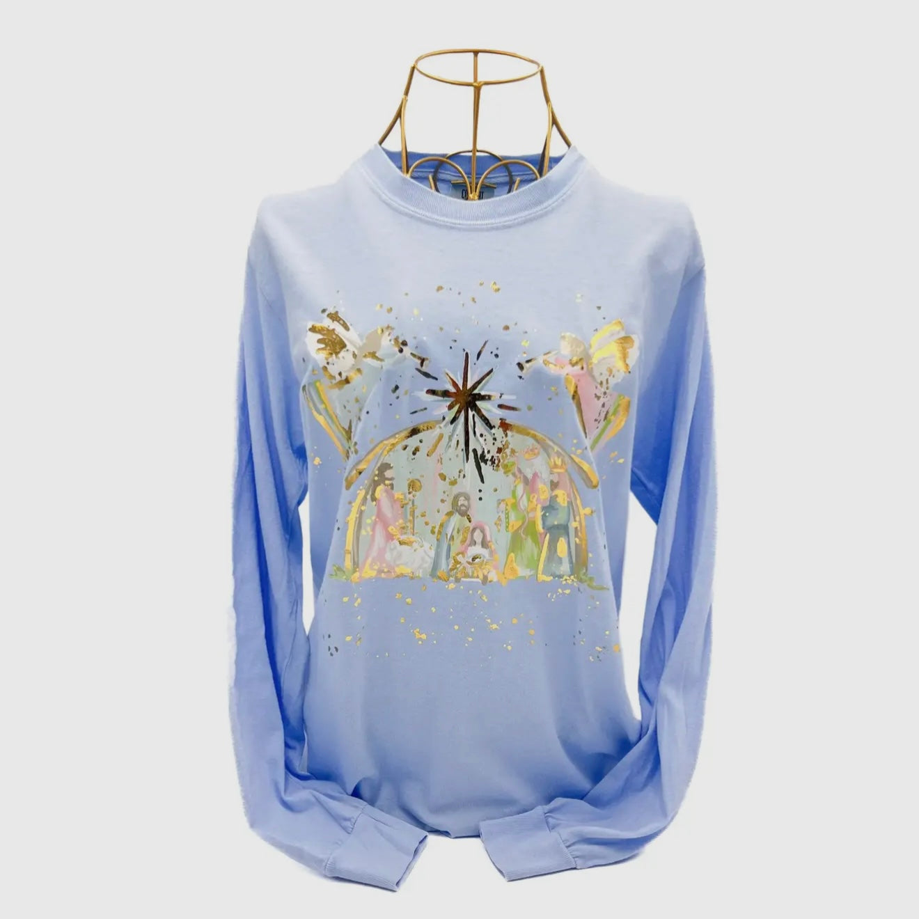 Golden Nativity Long Sleeve Tee