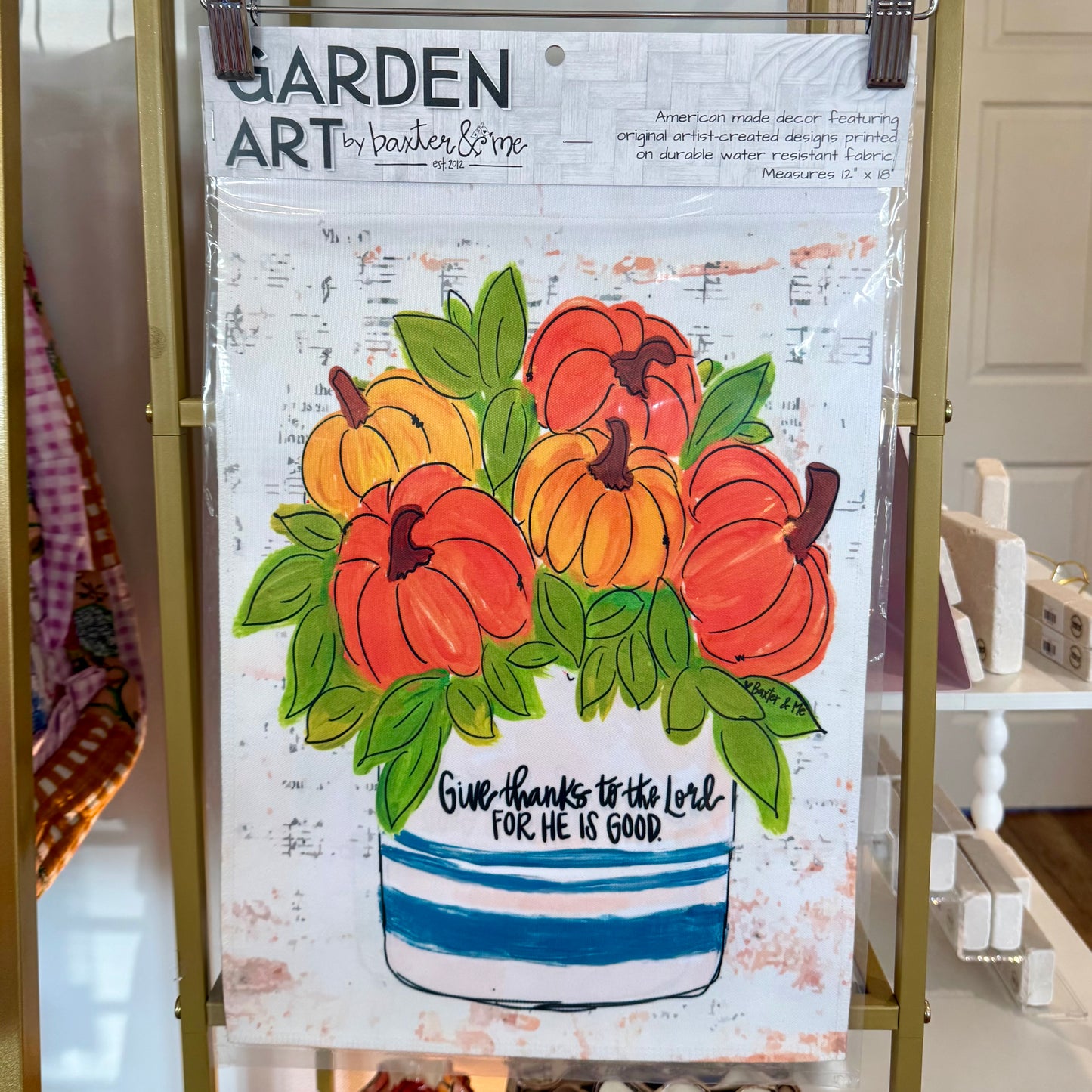 Garden Flag | Give Thanks Pumpkin