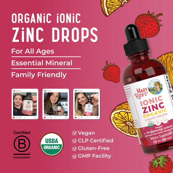 Mary Ruth’s Organic Liquid Ionic Zinc | Strawberry & Lemon