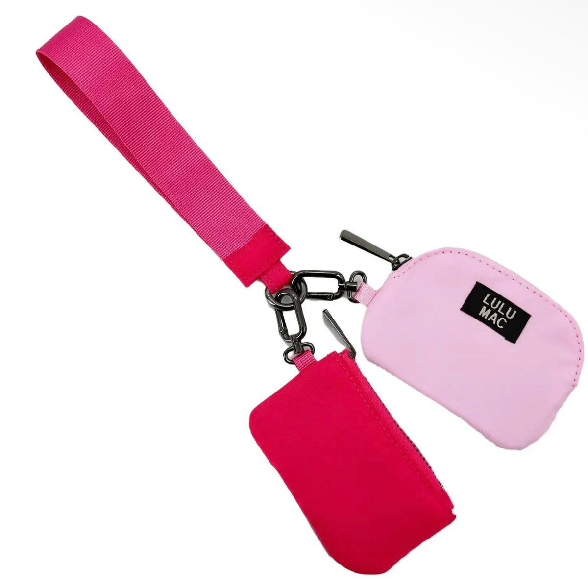 Lulu Mac Pouch Wristlet | Hot Pink + Light Pink
