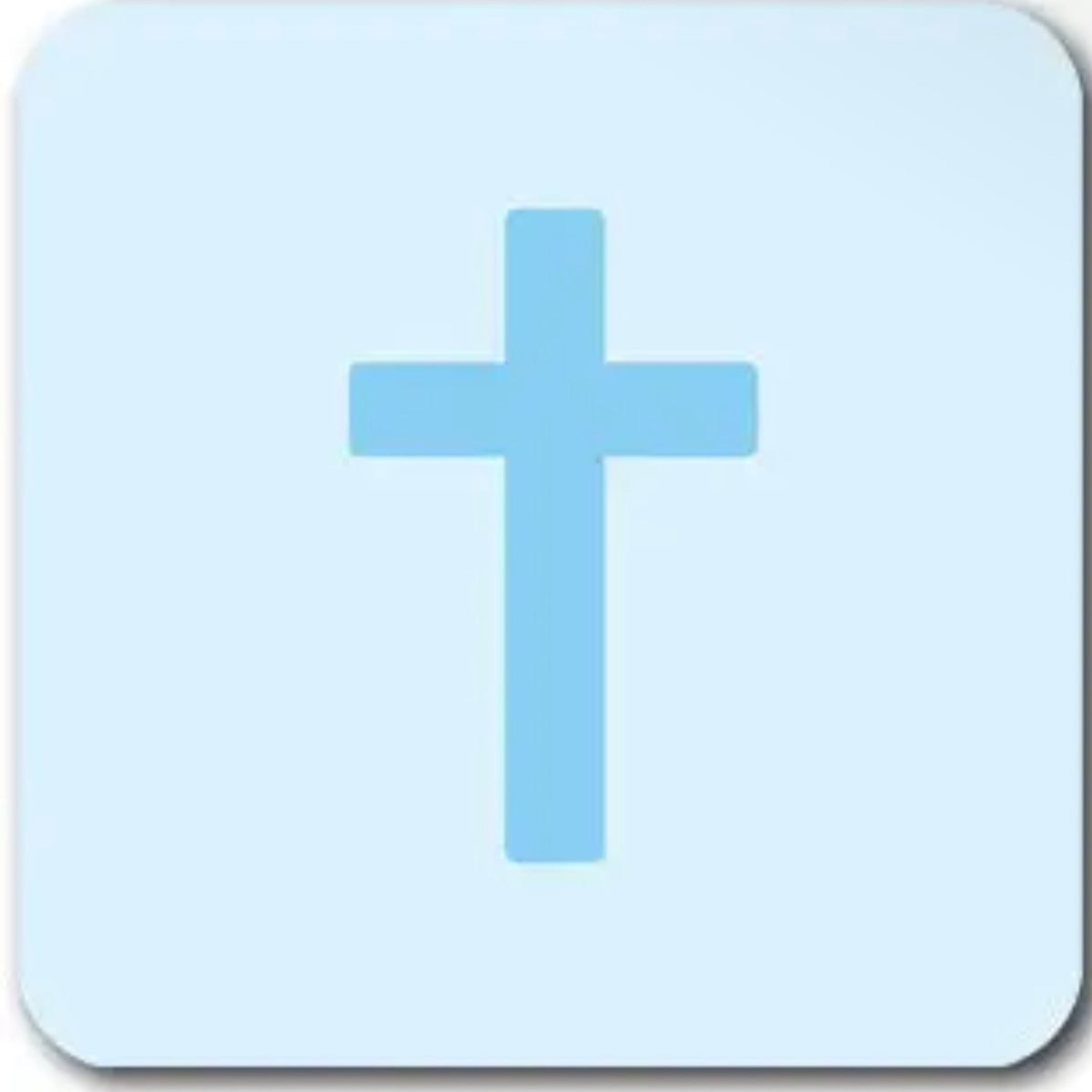 Tap To Pray Vinyl Sticker | Sky Blue Cross
