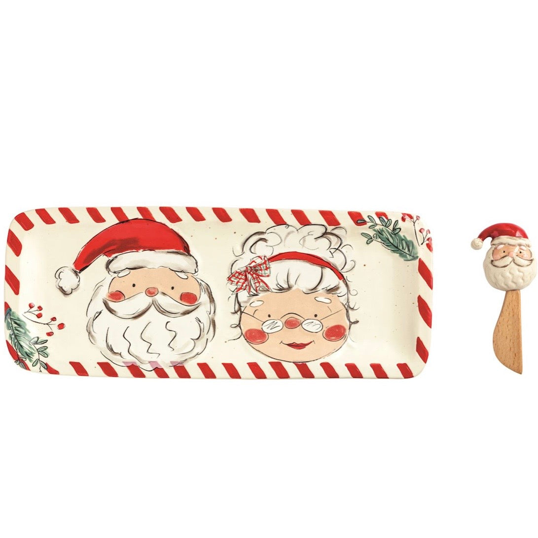 Mr. and Mrs. Claus Tray Set
