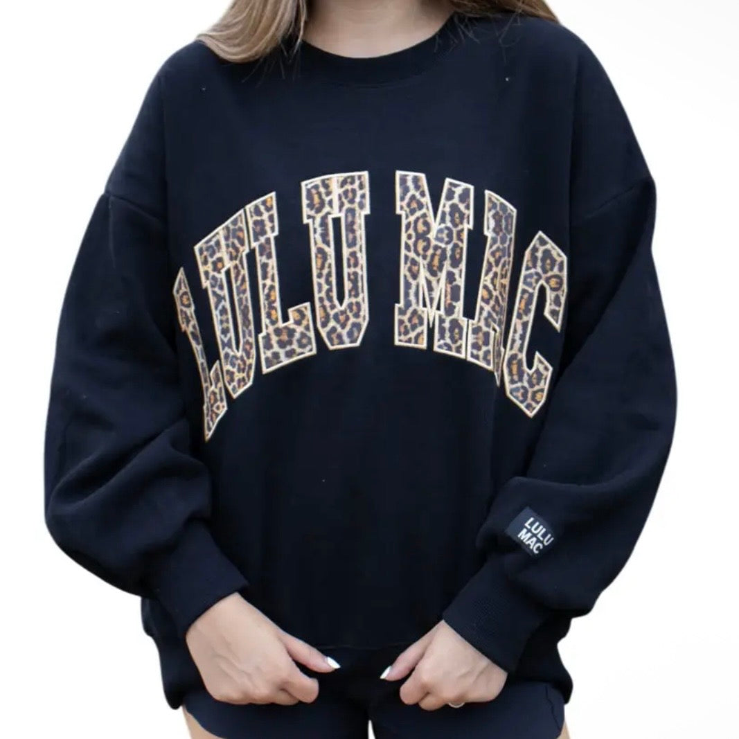 Lulu Mac Sweatshirt | Black Leopard