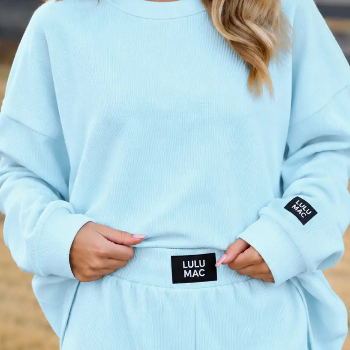 Lulu Mac Waffle Top | Ice Blue