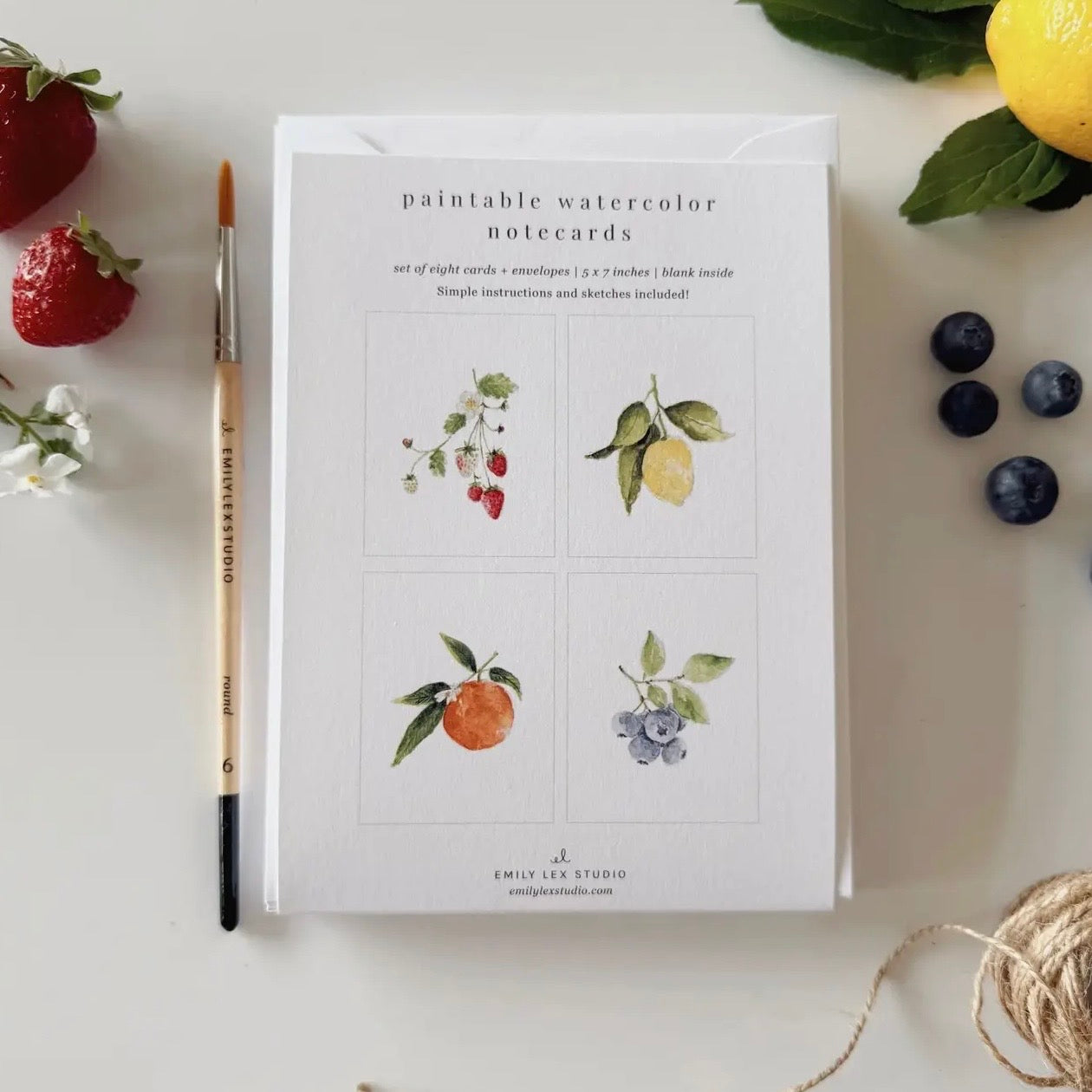 Paintable Watercolor
Notecard Set
 | Fruit