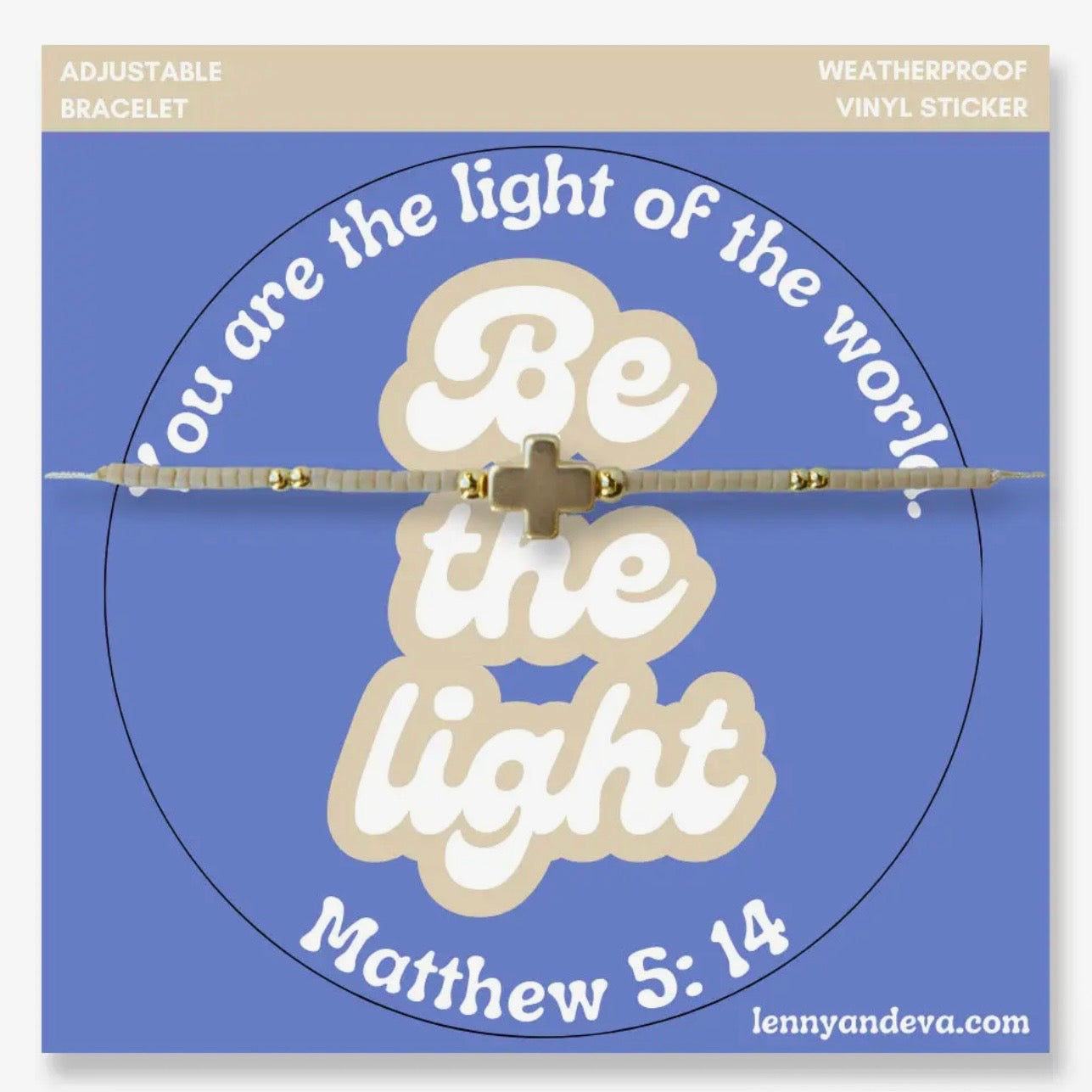 Cross Bracelet +
Sticker | Be the Light Matthew 5:14